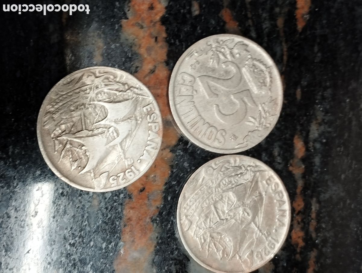 Monedas de Espa&ntilde;a: Lote 3 monedas 25 c&eacute;ntimos 1925 - Foto 1