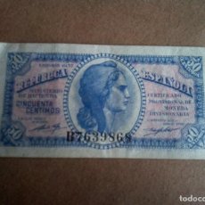 Monedas de España: BILLETE DE 50 CTS EMISION 1937 , B.C. , VER