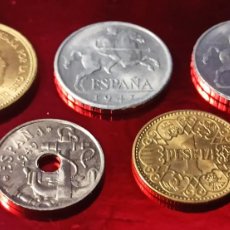 Monedas de España: ESPAÑA ESTADO ESPAÑOL 5 MONEDAS DESDE 1941 AL 1953 SIN CIRCULAR LOTE 7766 (VALOR 151 EUROS)