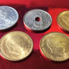 Monedas de España: ESPAÑA ESTADO ESPAÑOL 5 MONEDAS DESDE 1945 AL 1963 SIN CIRCULAR LOTE 7765 (VALOR 97 EUROS)