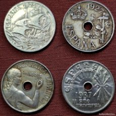 Monedas de España: ⚜️ AV524. SERIE COMPLETA DE 25 CÉNTIMOS DE NÍQUEL 1925 - 1937. 29 G