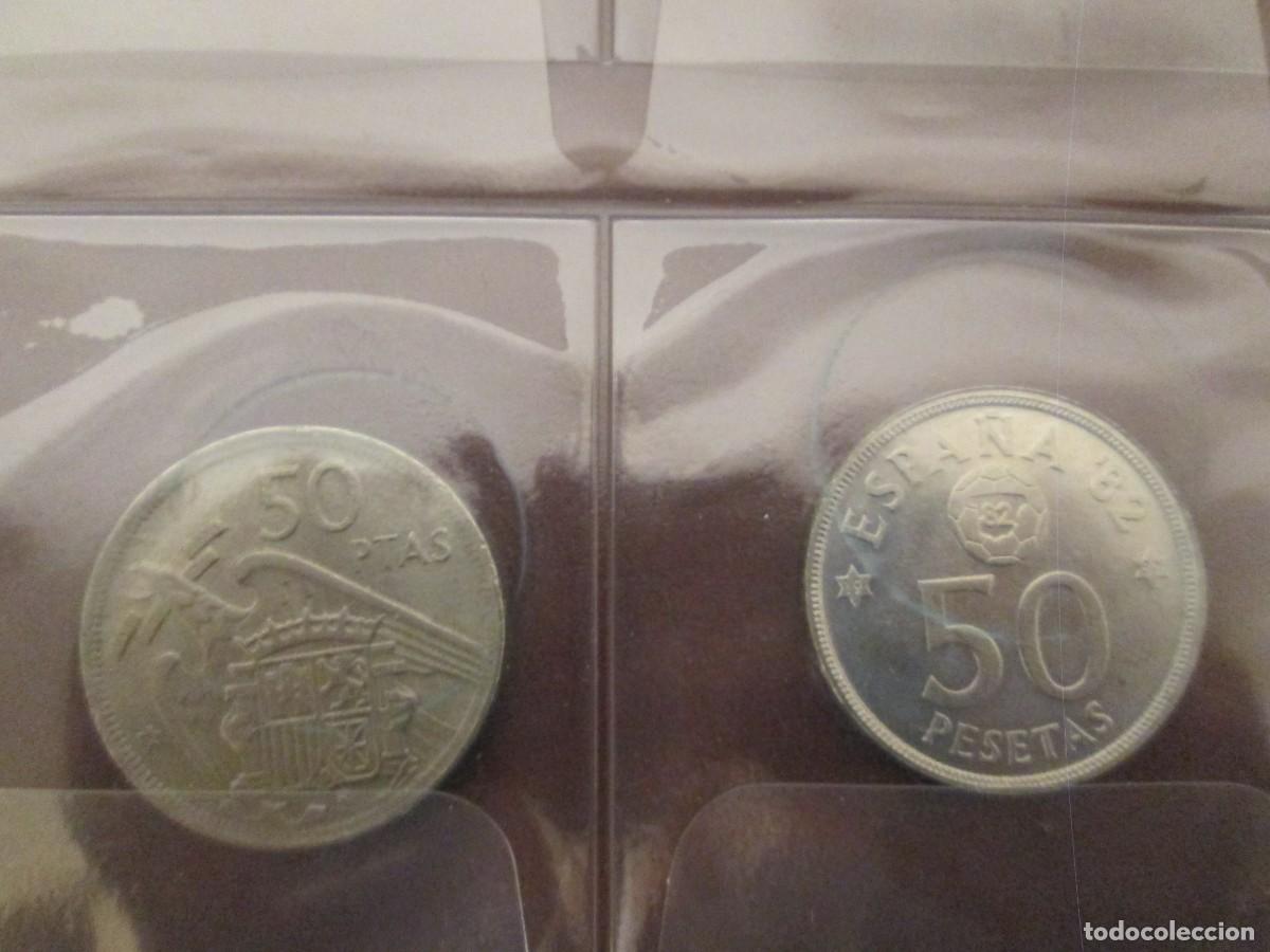 Monedas de Espa&ntilde;a: LOTE DE 8 MONEDAS EN HOJA PARDO - Foto 3