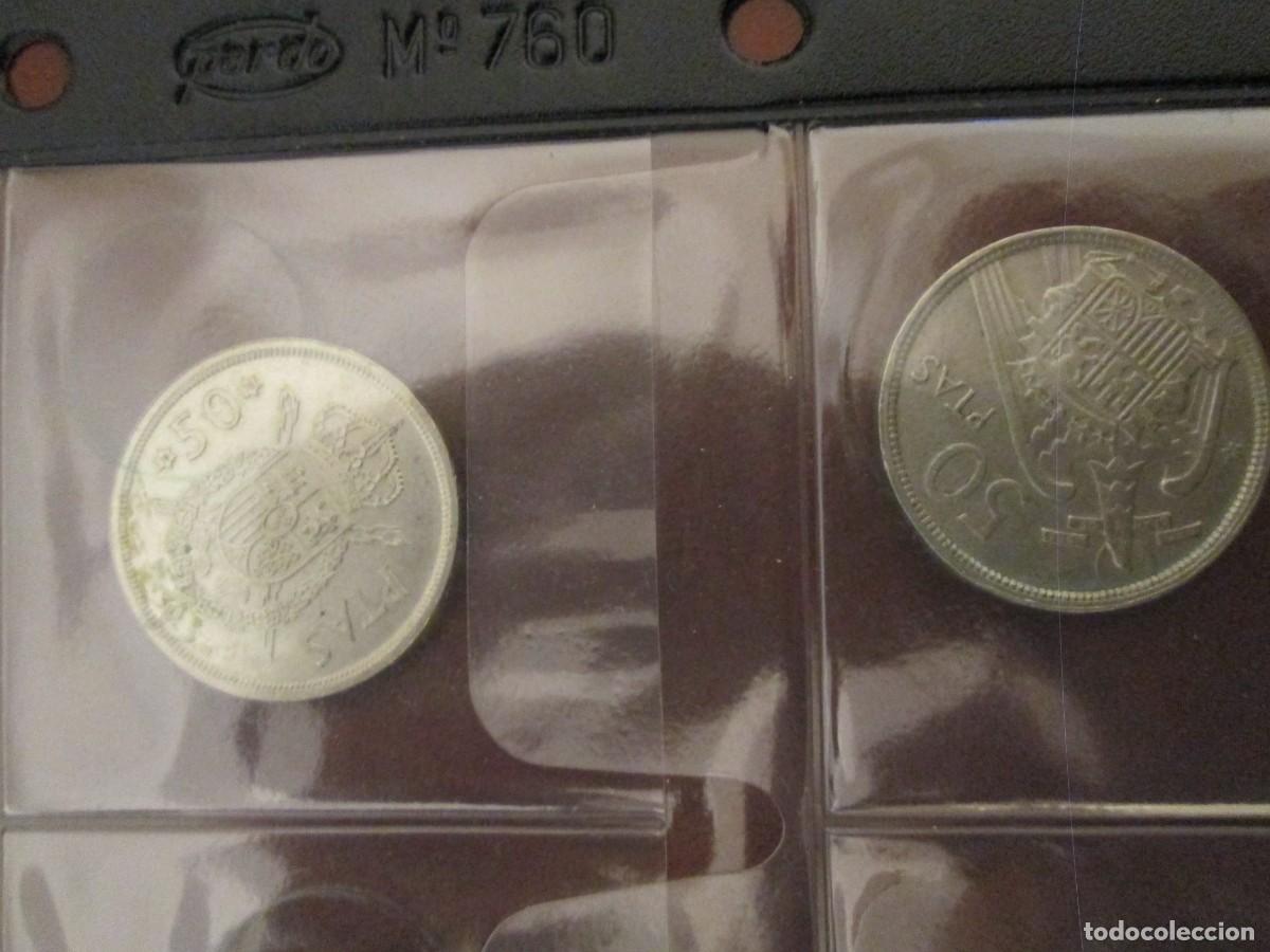 Monedas de Espa&ntilde;a: LOTE DE 8 MONEDAS EN HOJA PARDO - Foto 4