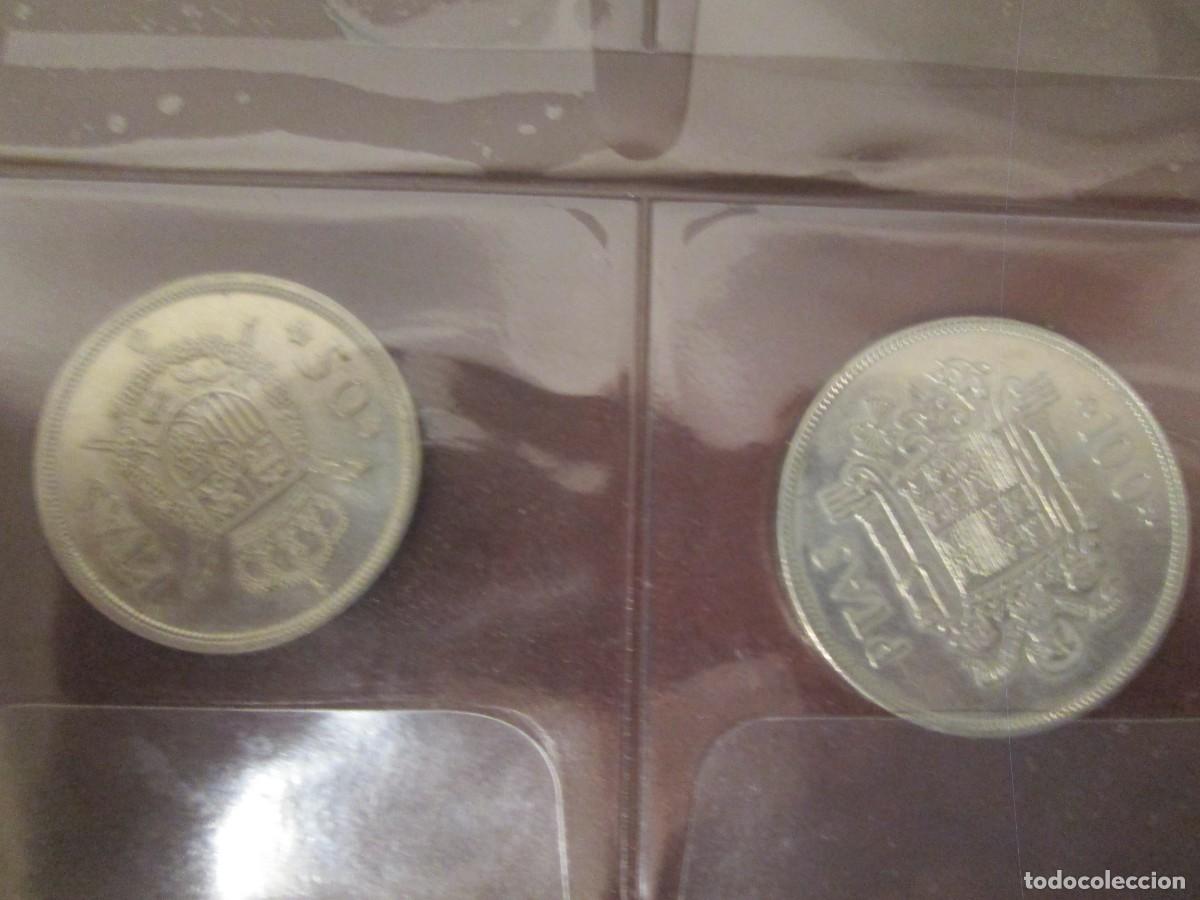 Monedas de Espa&ntilde;a: LOTE DE 8 MONEDAS EN HOJA PARDO - Foto 5
