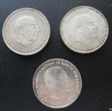 Monete di Spagna: CONJUNTO DE 3 MONEDAS DE PLATA DE 100 PESETAS, CALIDAD BUENA