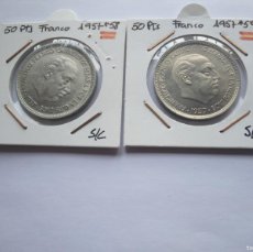 Monedas de España: LOTE 2 MONEDAS 50 PTA. FRANCO 1957- SC