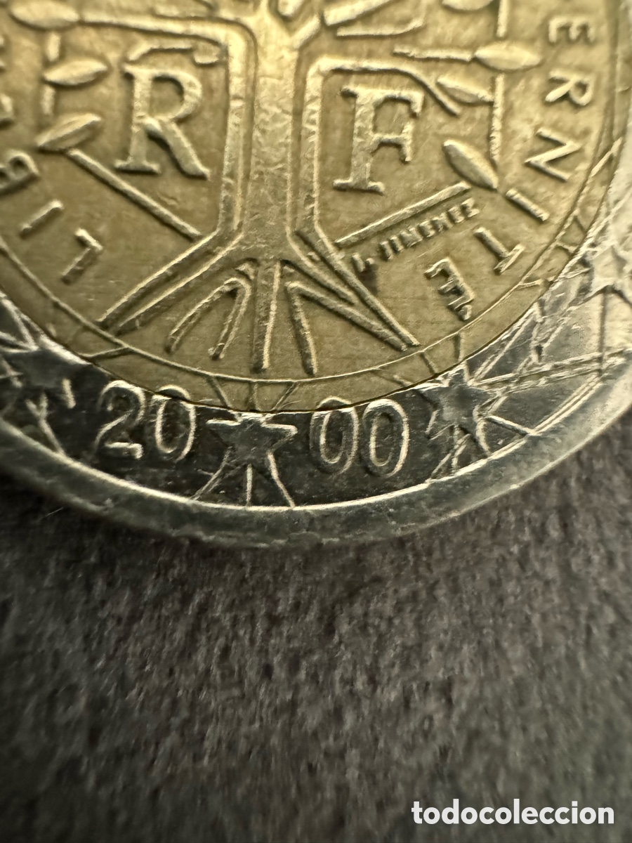 Monedas de Espa&ntilde;a: Moneda dos euros Francia circulada a&ntilde;o 2000 - Foto 2