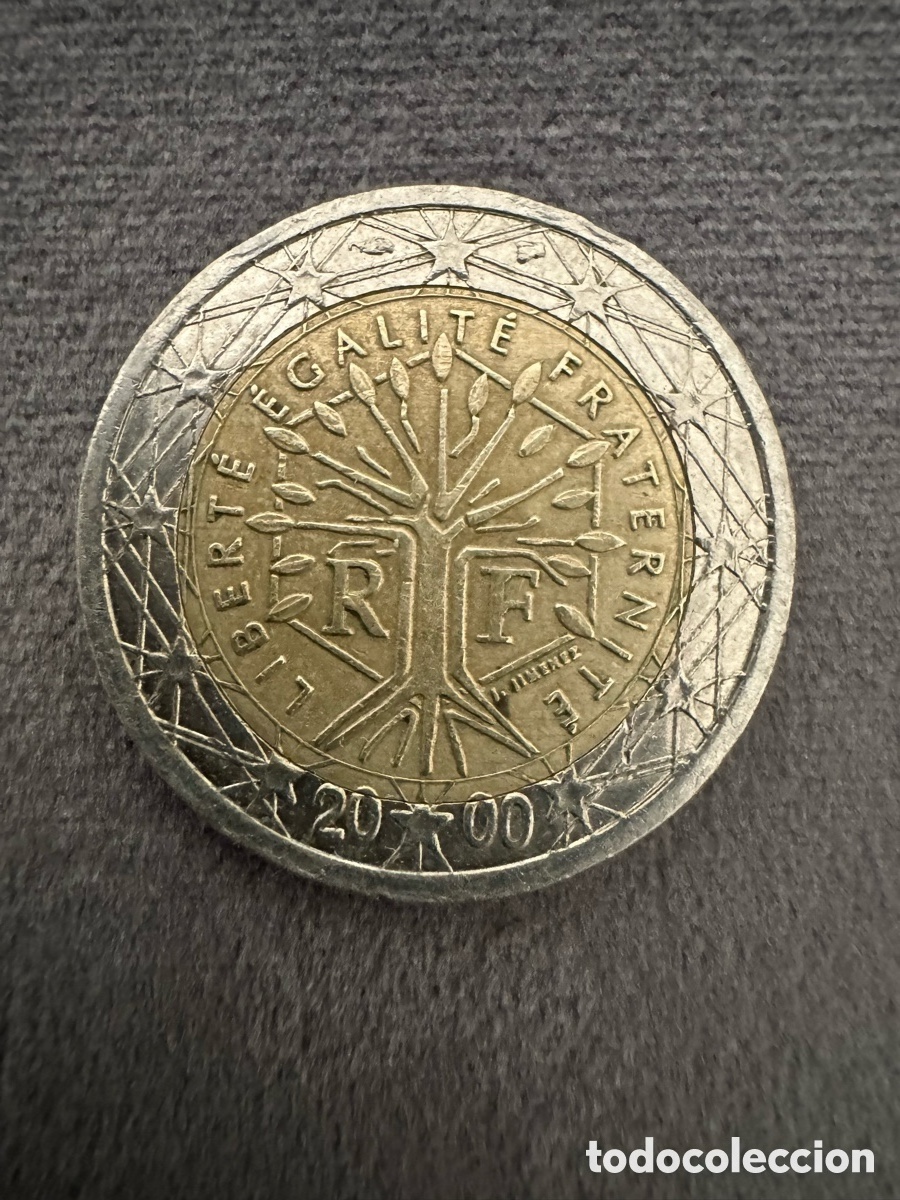 Monedas de Espa&ntilde;a: Moneda dos euros Francia circulada a&ntilde;o 2000 - Foto 1