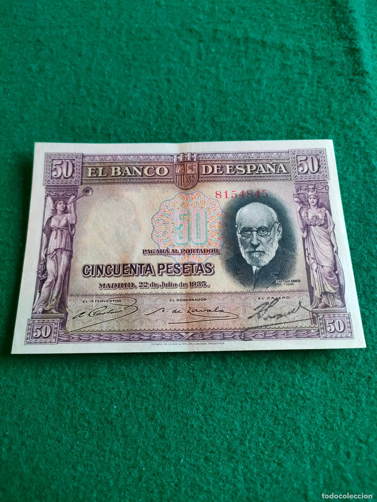 Monedas de Espa&ntilde;a: BILLETE DE 50 PESETAS DE 1935 - Foto 1