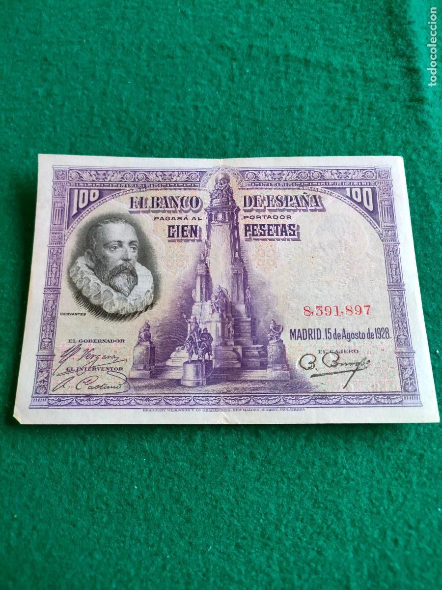 Monedas de Espa&ntilde;a: BILLETE DE 100 PESETAS DE 1928 - Foto 1