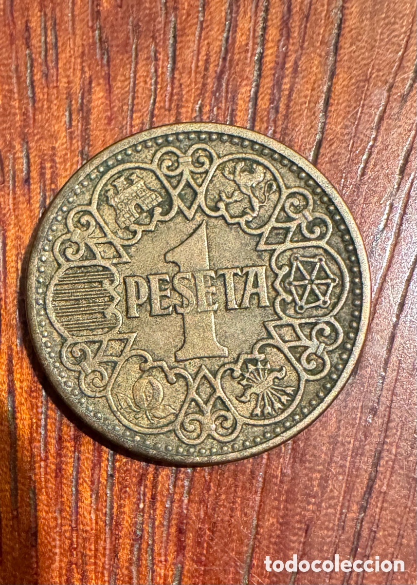 Monedas de Espa&ntilde;a: Moneda de 1 peseta 1944 - Foto 1