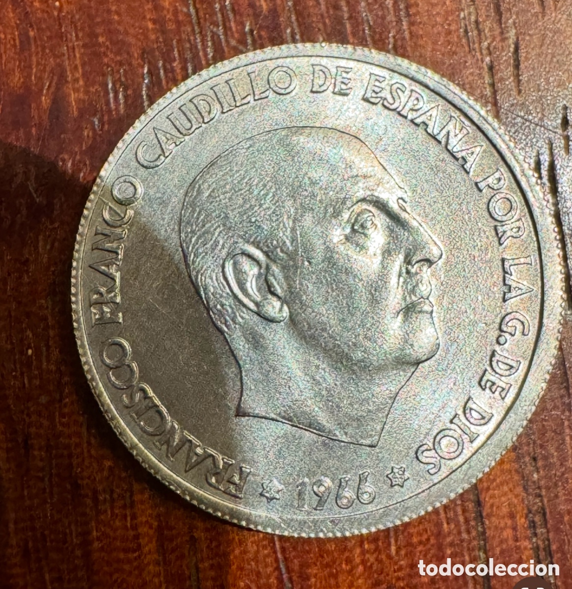 Monedas de Espa&ntilde;a: Moneda de 50 c&eacute;ntimos de 1966 estrella 68 - Foto 2