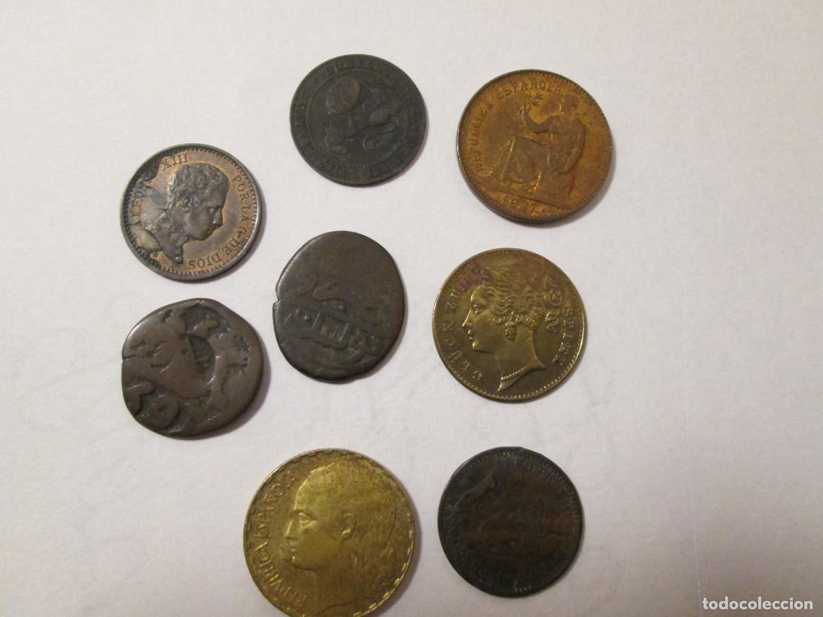 Monedas de Espa&ntilde;a: LOTE DE 8 ANTIGUAS MONEDAS DIVERSAS - Foto 7