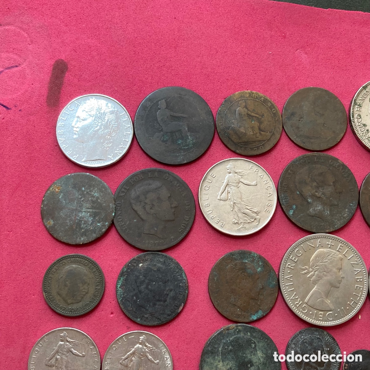 Monedas de Espa&ntilde;a: Lote de 42 Monedas sin clasificar - Foto 2