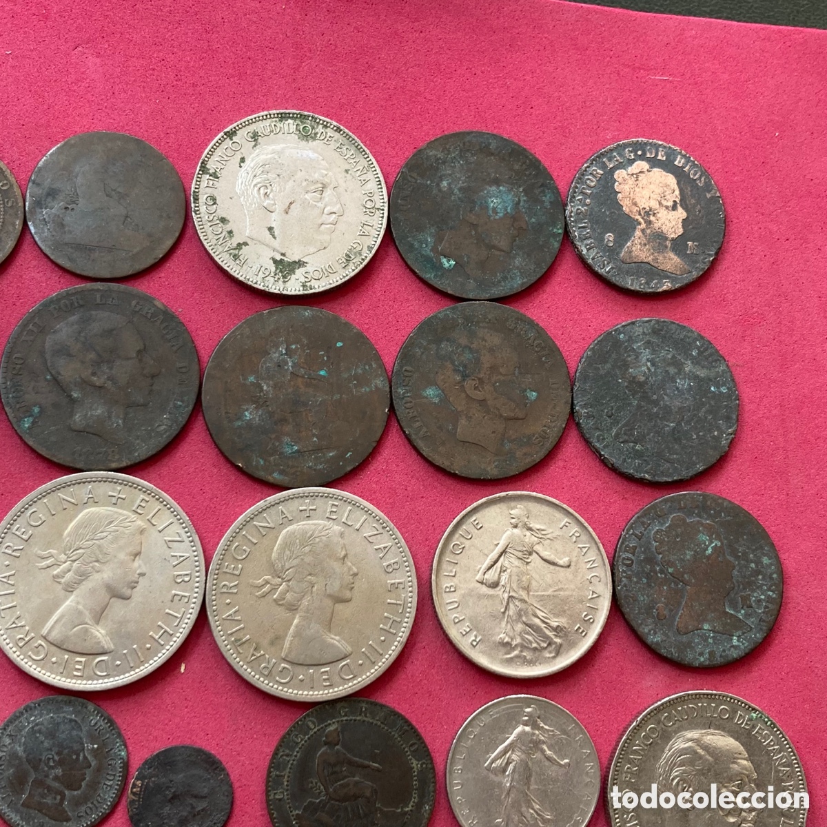 Monedas de Espa&ntilde;a: Lote de 42 Monedas sin clasificar - Foto 3
