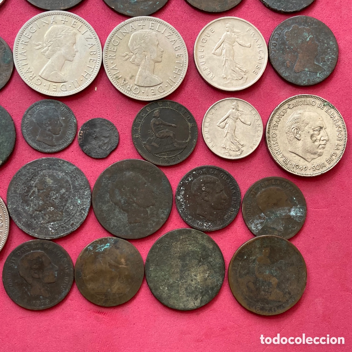 Monedas de Espa&ntilde;a: Lote de 42 Monedas sin clasificar - Foto 4