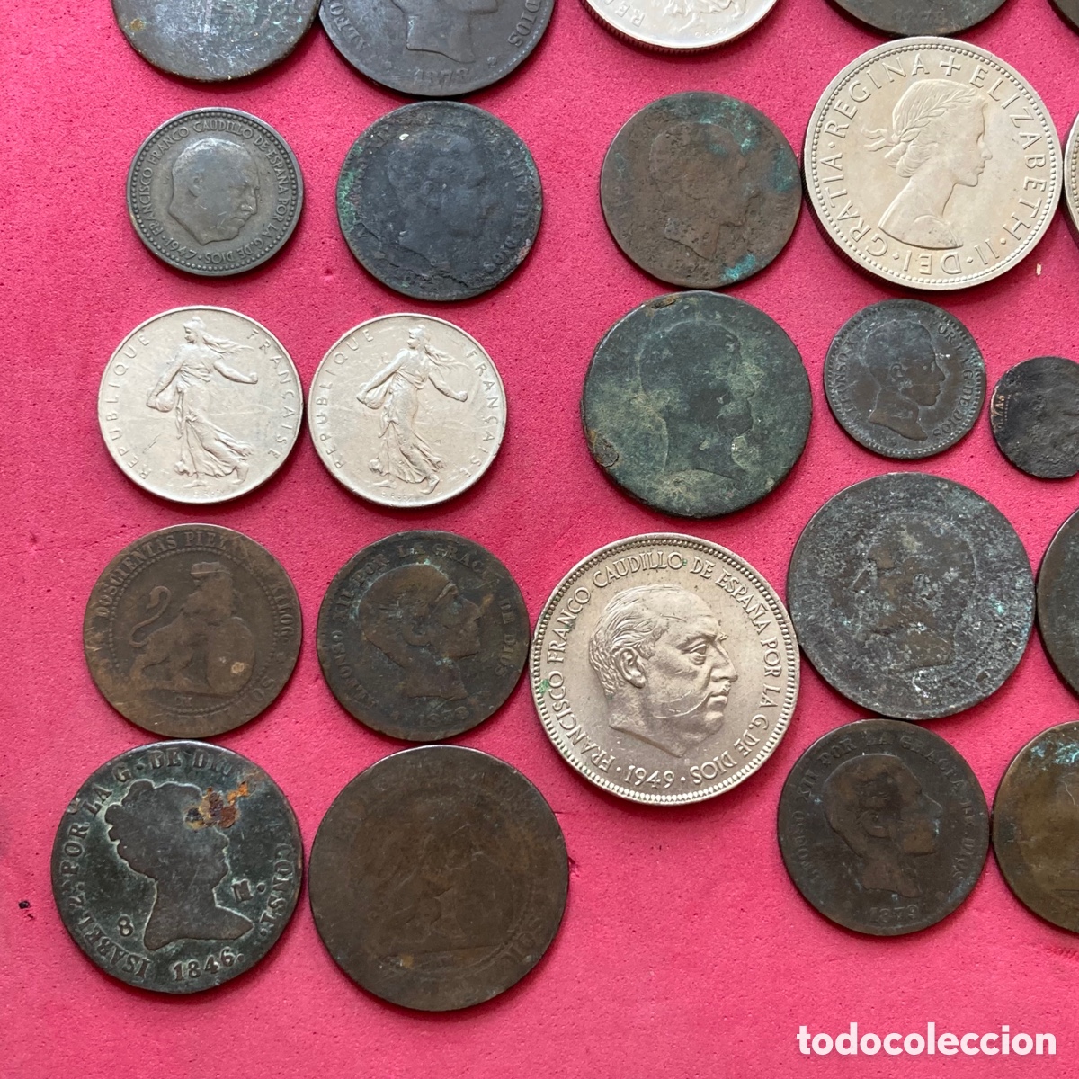 Monedas de Espa&ntilde;a: Lote de 42 Monedas sin clasificar - Foto 5