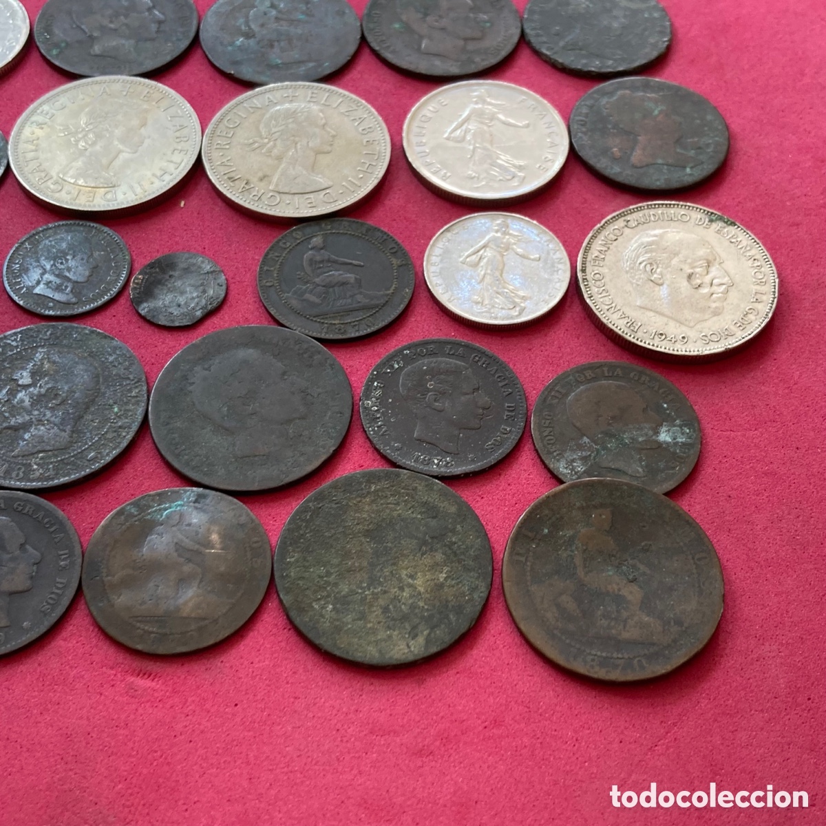 Monedas de Espa&ntilde;a: Lote de 42 Monedas sin clasificar - Foto 6