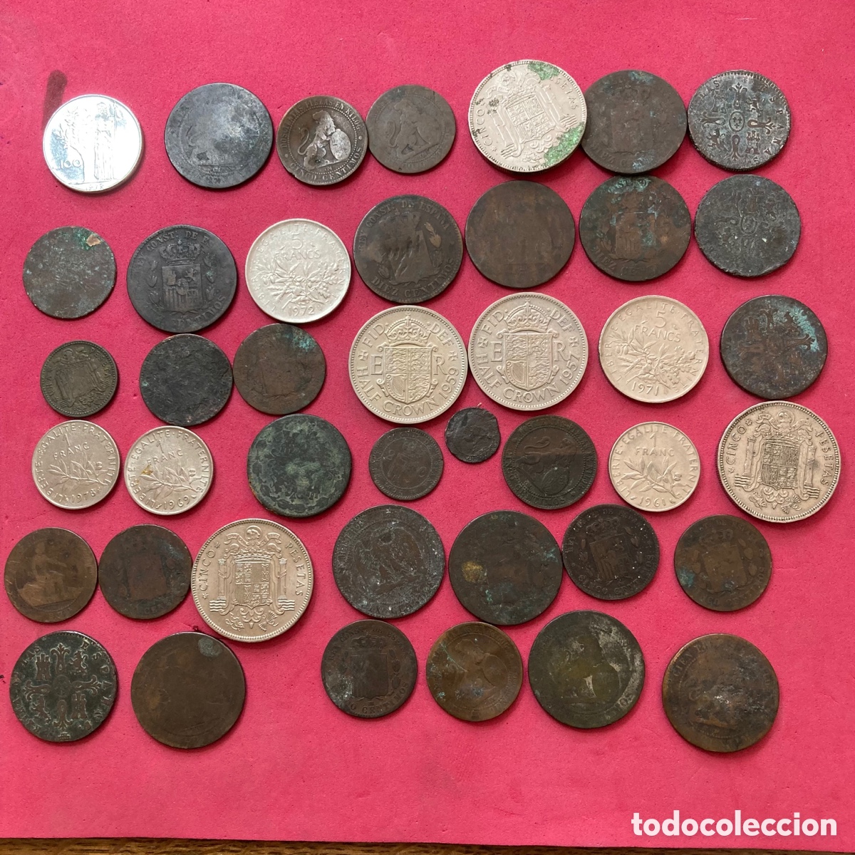 Monedas de Espa&ntilde;a: Lote de 42 Monedas sin clasificar - Foto 10
