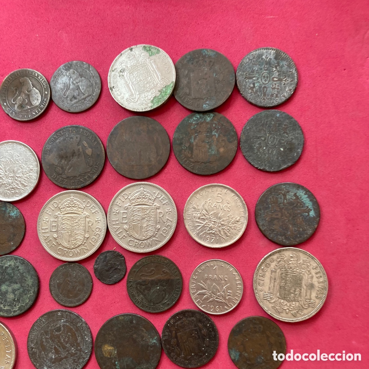 Monedas de Espa&ntilde;a: Lote de 42 Monedas sin clasificar - Foto 11