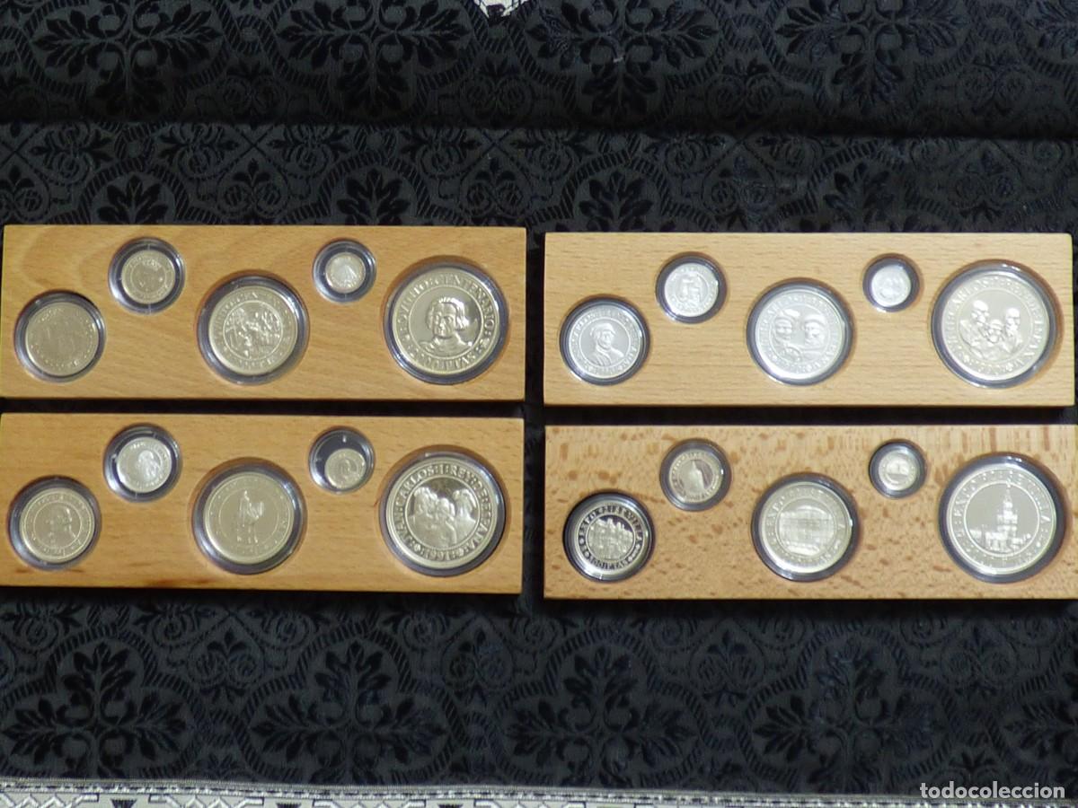 Moedas de Espanha: V CENTENARIO DEL DESCUBRIMIENTO. COMPLETO. LAS 4 SERIES DEL 1989 AL 1992. PLATA
