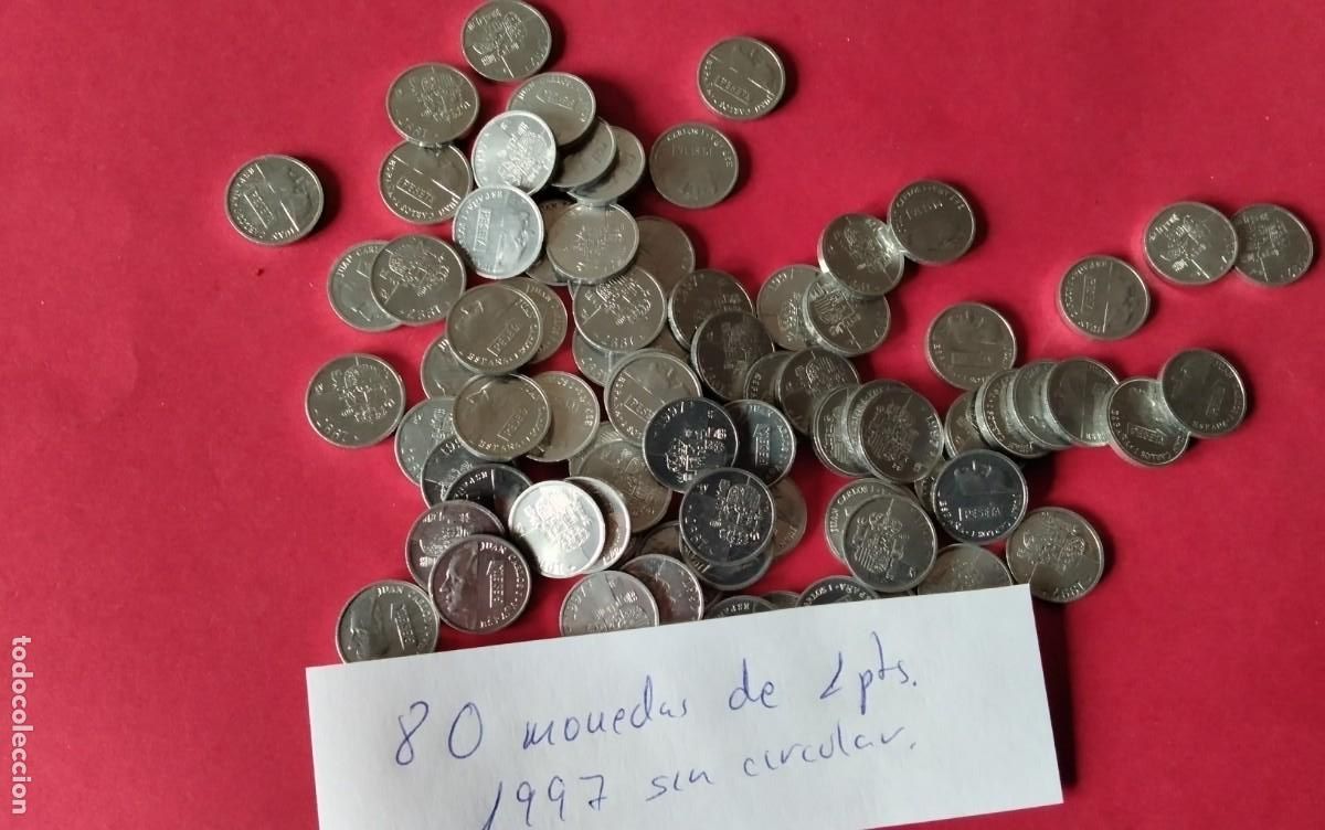 Monedas de Espa&ntilde;a: LOTE DE 80 MONEDAS DE 1 PTS 1997 SIN CIRCULAR - Foto 1