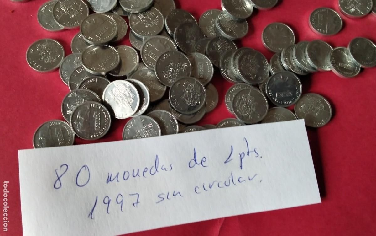 Monedas de Espa&ntilde;a: LOTE DE 80 MONEDAS DE 1 PTS 1997 SIN CIRCULAR - Foto 4