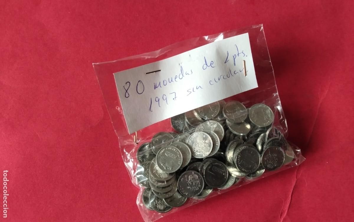 Monedas de Espa&ntilde;a: LOTE DE 80 MONEDAS DE 1 PTS 1997 SIN CIRCULAR - Foto 5