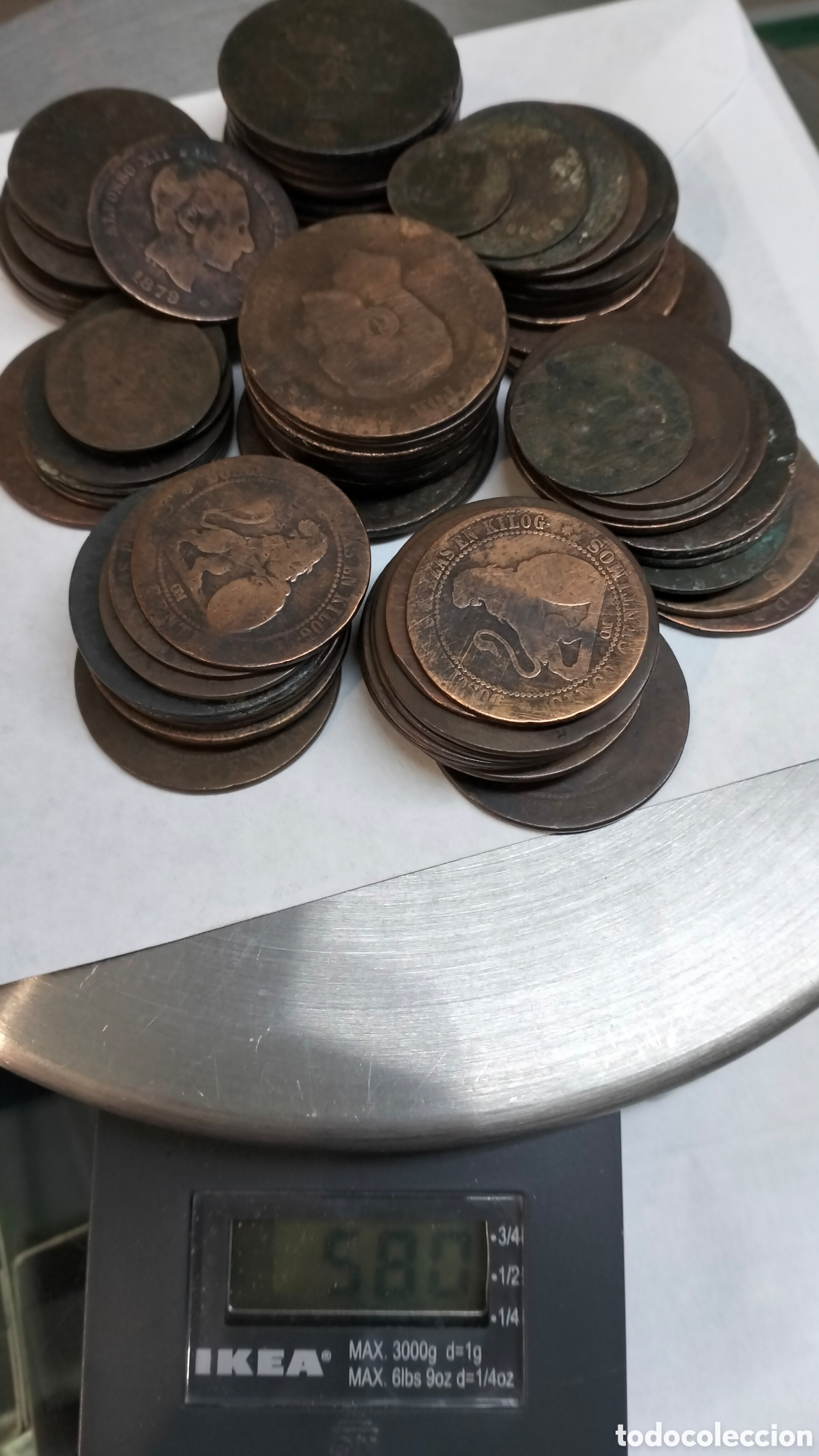 Monedas de Espa&ntilde;a: Lote de 80 monedas de cobre. - Foto 3