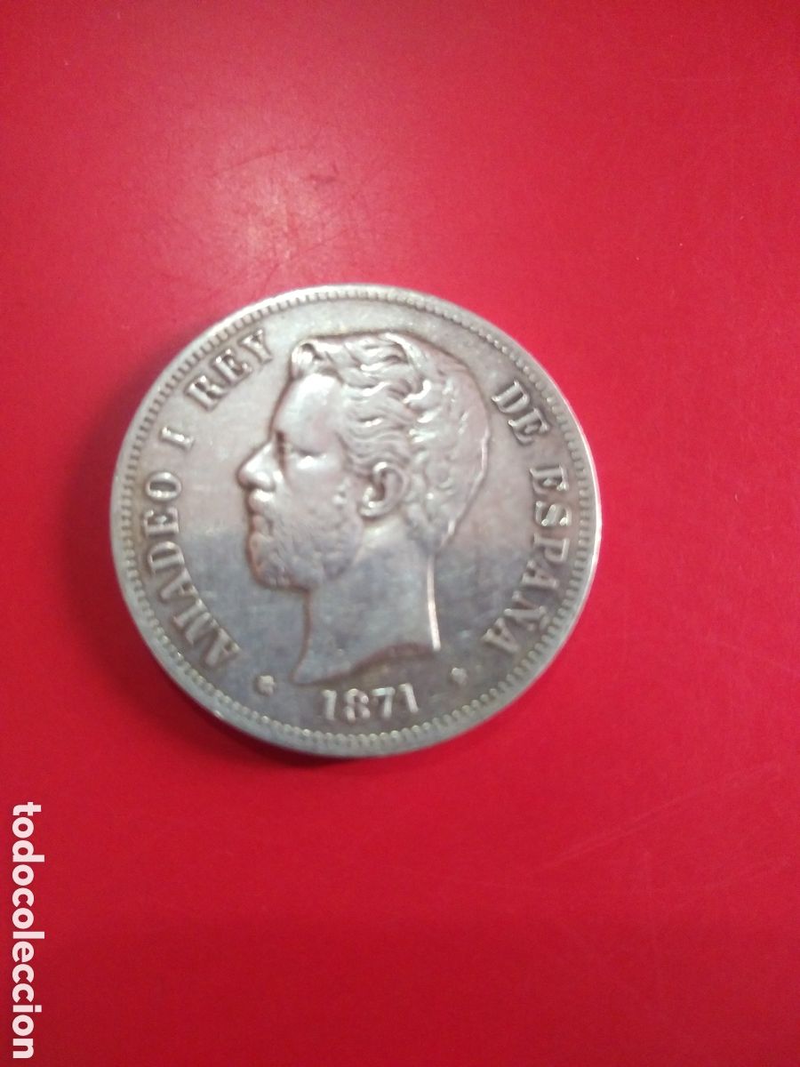 Monedas de Espa&ntilde;a: Moneda 5 pesetas Amadeo I de 1871 - Foto 1