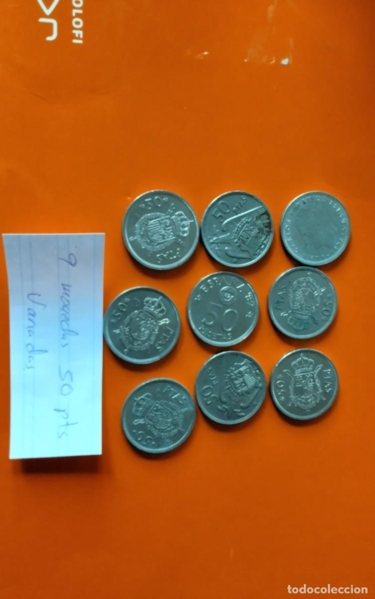 Monedas de Espa&ntilde;a: 9 MONEDAS DE 50 PTS VARIADAS , VER - Foto 1