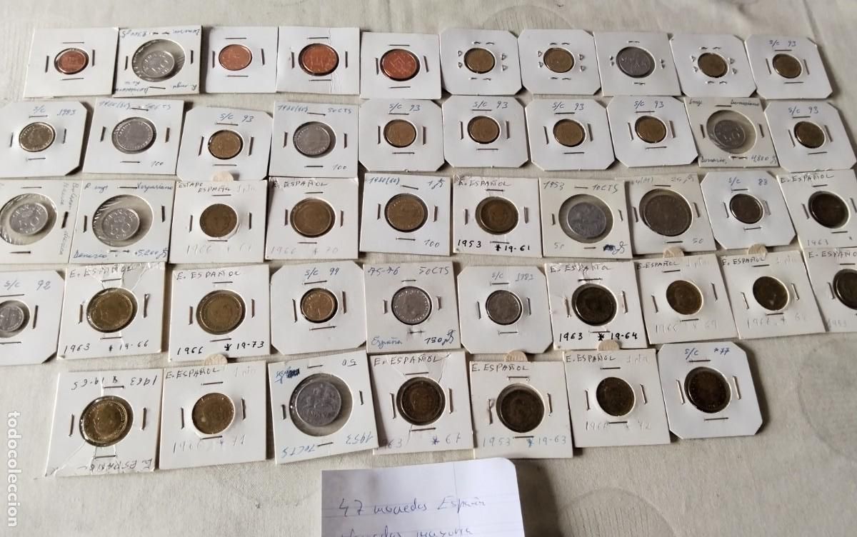 Monedas de Espa&ntilde;a: 47 MONEDAS ESPA&Ntilde;A VARIADAS SIN CIRCULAR ENCARTONADAS - Foto 1