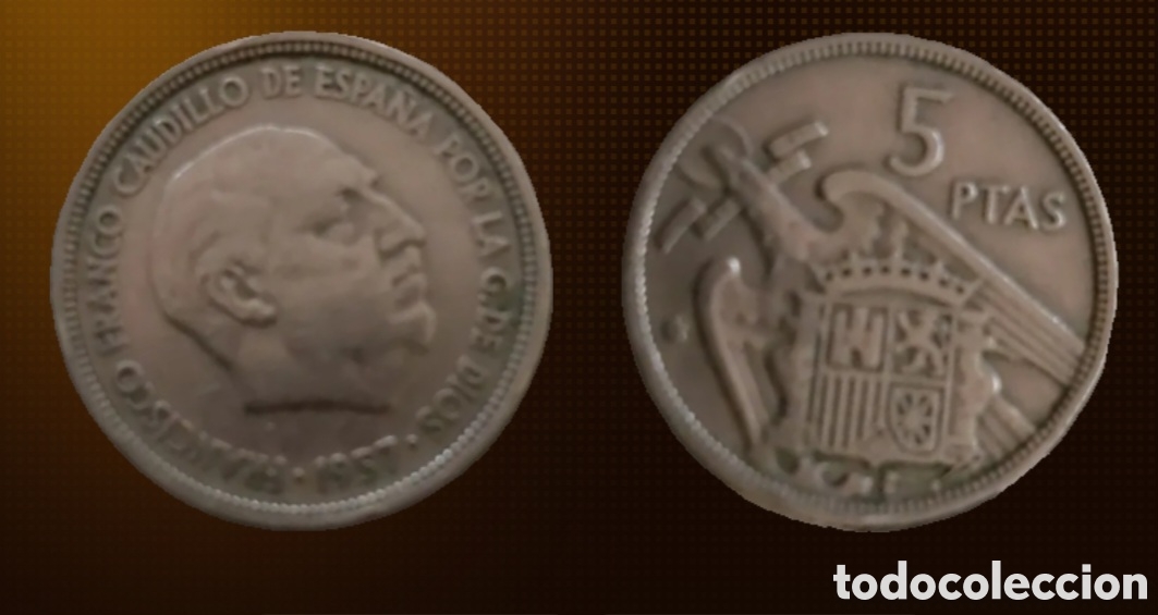 Monedas de Espa&ntilde;a: Moneda de 5 pesetas de 1957 - Foto 1