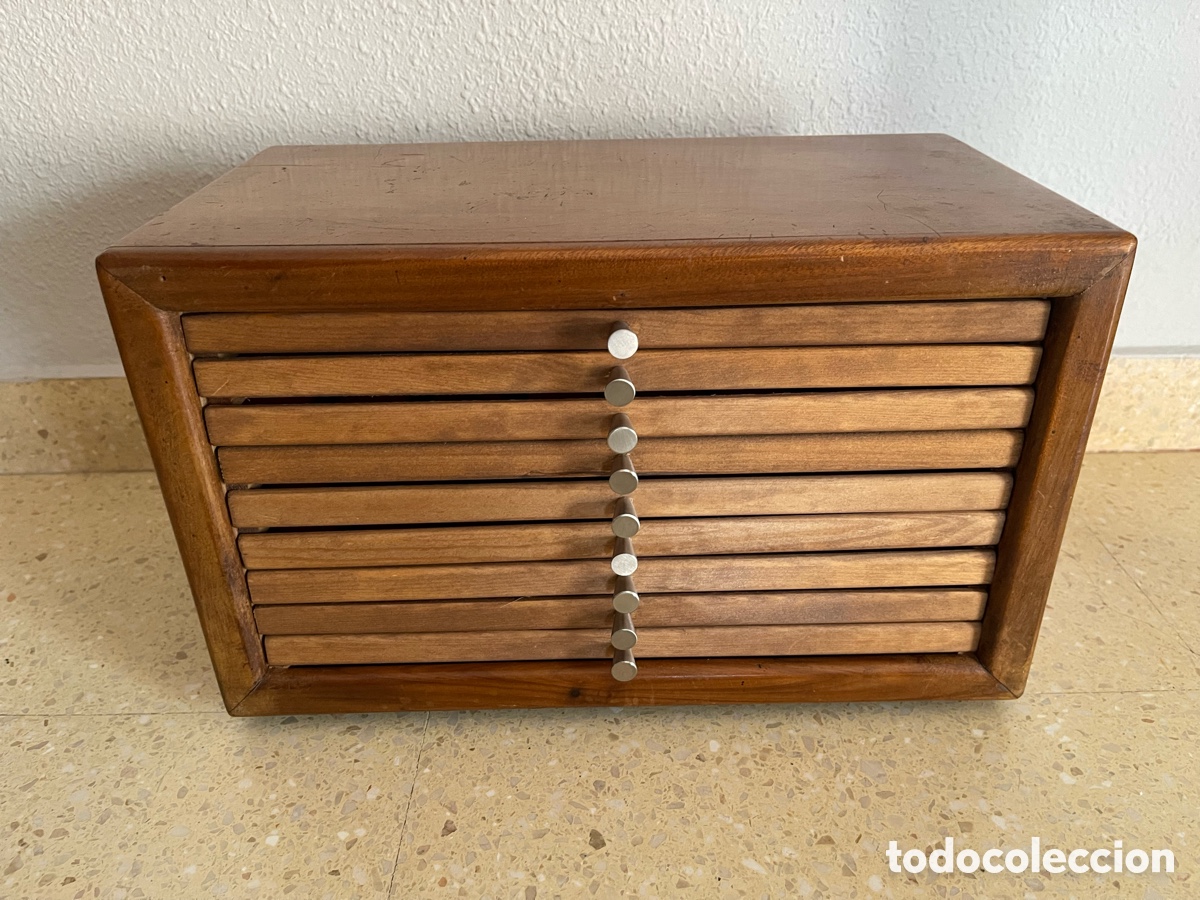 Monedas de Espa&ntilde;a: MONETARIO CAJA DE MADERA PARA 288 MONEDAS.