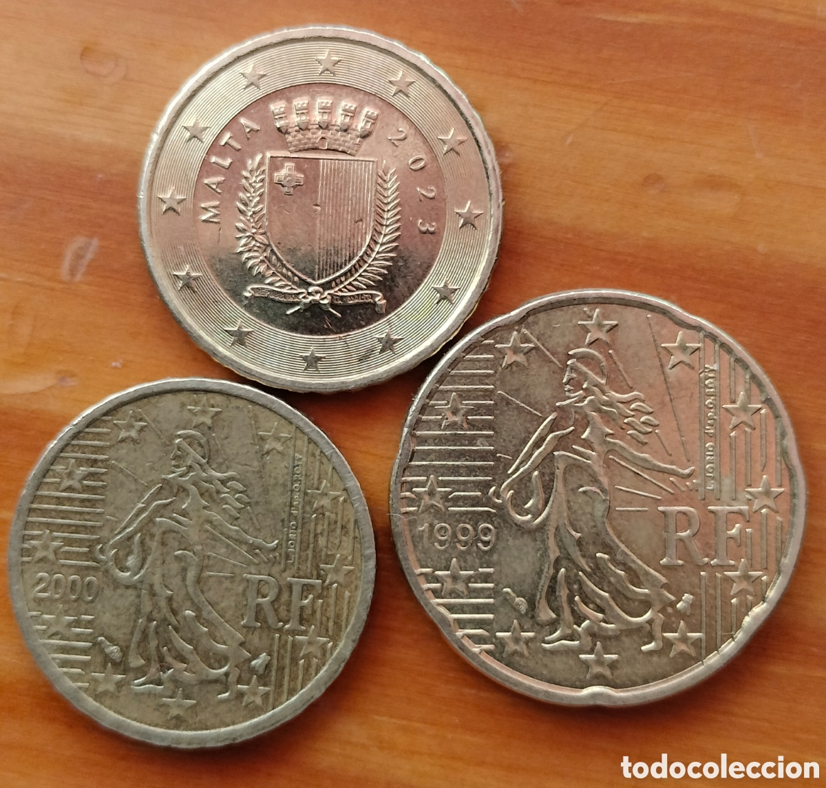 Monedas de Espa&ntilde;a: LOTE DE 3 MONEDAS 2 DE 10 C&Eacute;NT. Y 1 DE 20 C&Eacute;N. DE EURO