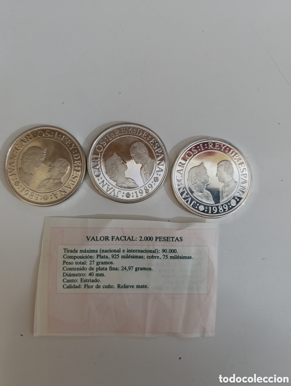 Monedas de Espa&ntilde;a: LOTE 3, V CENTENARIO, PLATA 925