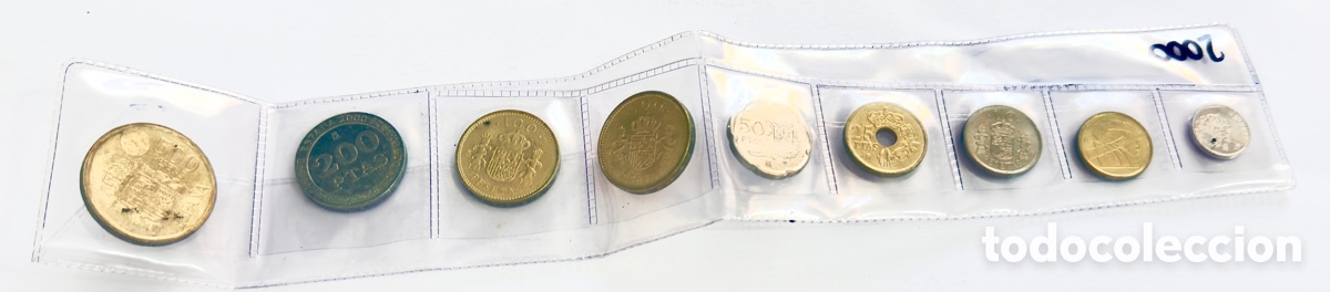 Monedas de Espa&ntilde;a: Tira Completa Pesetas A&ntilde;o 2000 &ndash; &Uacute;ltima Serie &ndash; Juan Carlos I &ndash; Colecci&oacute;n Final