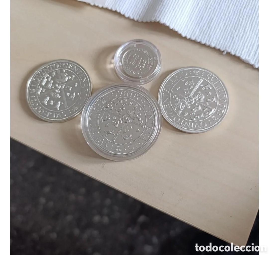 Monedas de Espa&ntilde;a: LOTE 2: 4 MONEDAS FNMT &rdquo;V CENTENARIO&rdquo;