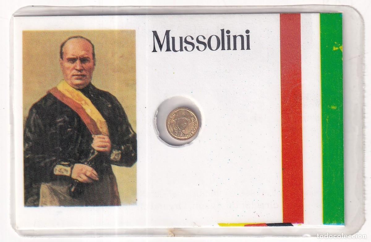 Monedas de Espa&ntilde;a: FICHA PLASTIFICADA DE BENITO MUSSOLINI CON PEQUE&Ntilde;A MONEDA