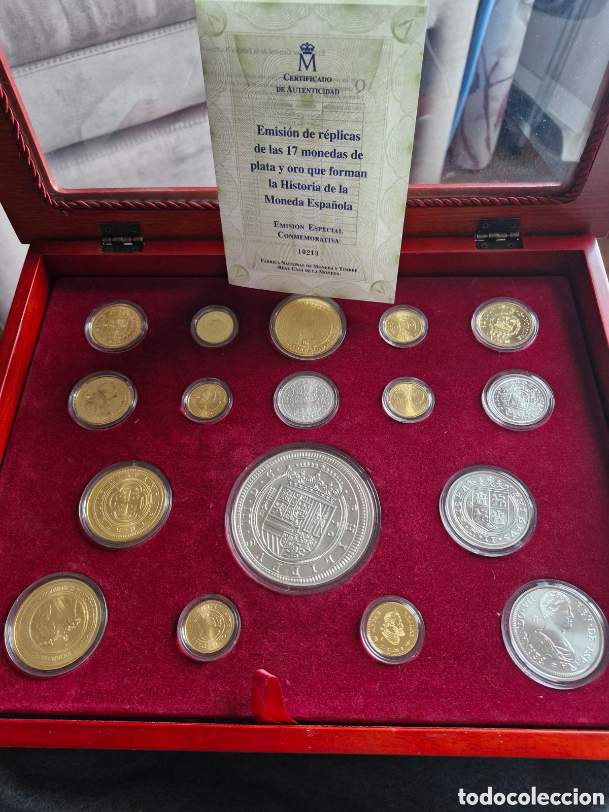 Monedas de Espa&ntilde;a: HISTORIA DE LA MONEDA ESPA&Ntilde;OLA - COLECCI&Oacute;N COMPLETA 17 R&Eacute;PLICAS PLATA .925 Y ORO - FNMT - CERTIFICAD