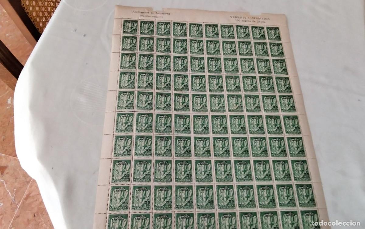 Monedas de Espa&ntilde;a: BARCELONA , PLIEGO COMPLETO DE 100 VI&Ntilde;ETAS DE IMPUESTOS INDIRECTOS , VERMUTS Y APERITIUS