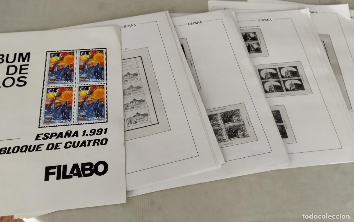Monedas de Espa&ntilde;a: ESPA&Ntilde;A HOJAS SELLOS FILABO A&Ntilde;O 1991 BLOQUE DE CUATRO , COMPLETO