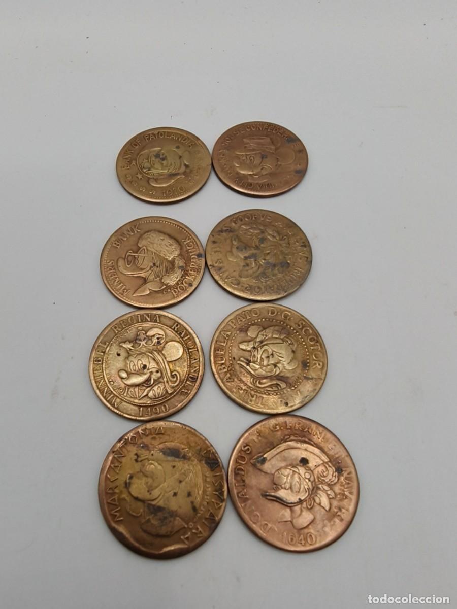 Monedas de Espa&ntilde;a: Lote de 8 monedas D,isney ,familia de patos, y por el otro acontecimientos.
