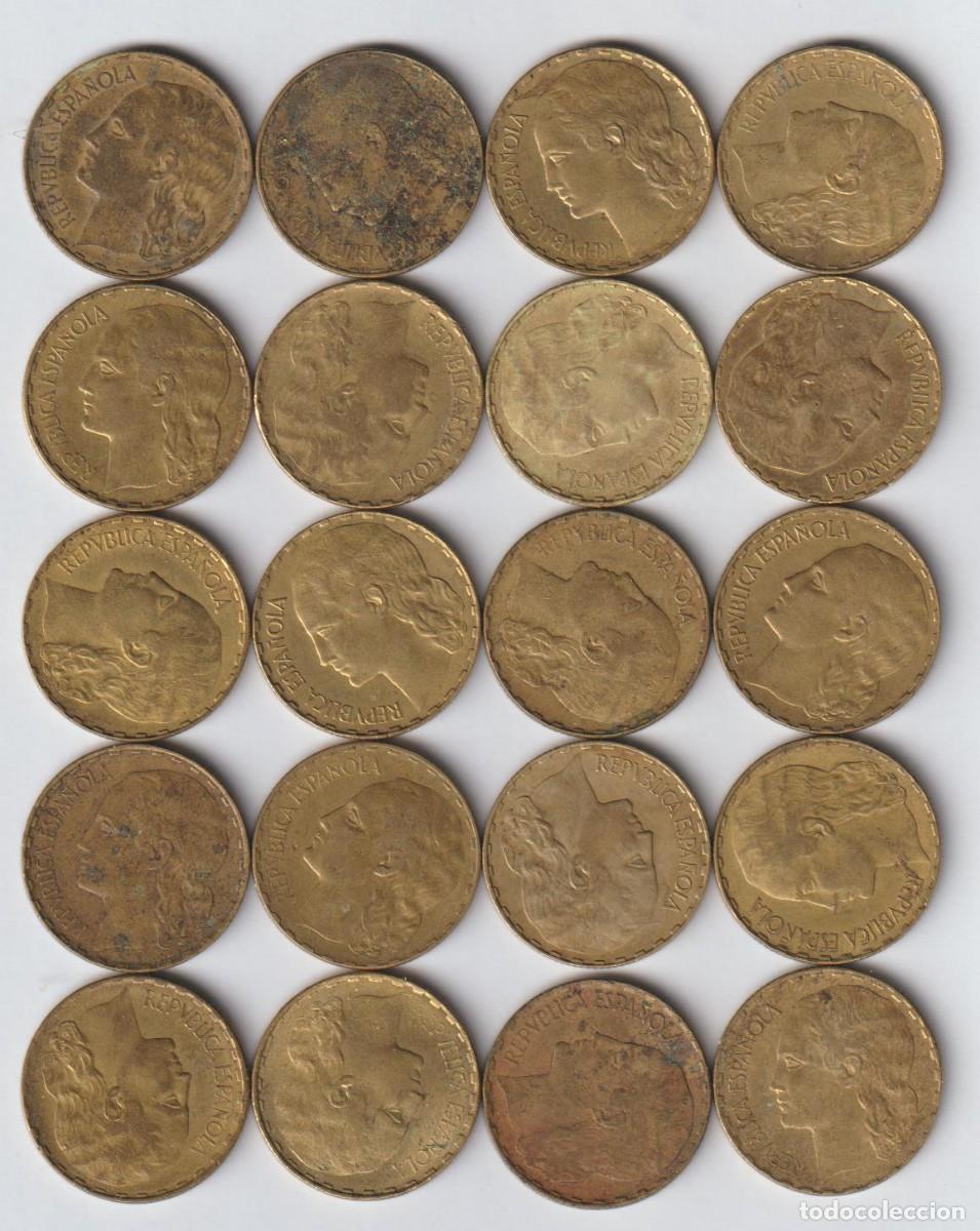 Monedas de Espa&ntilde;a: MONEDAS - LOTE DE 20 MONEDAS DE 1 PESETA 1937 (MBC/EBC)