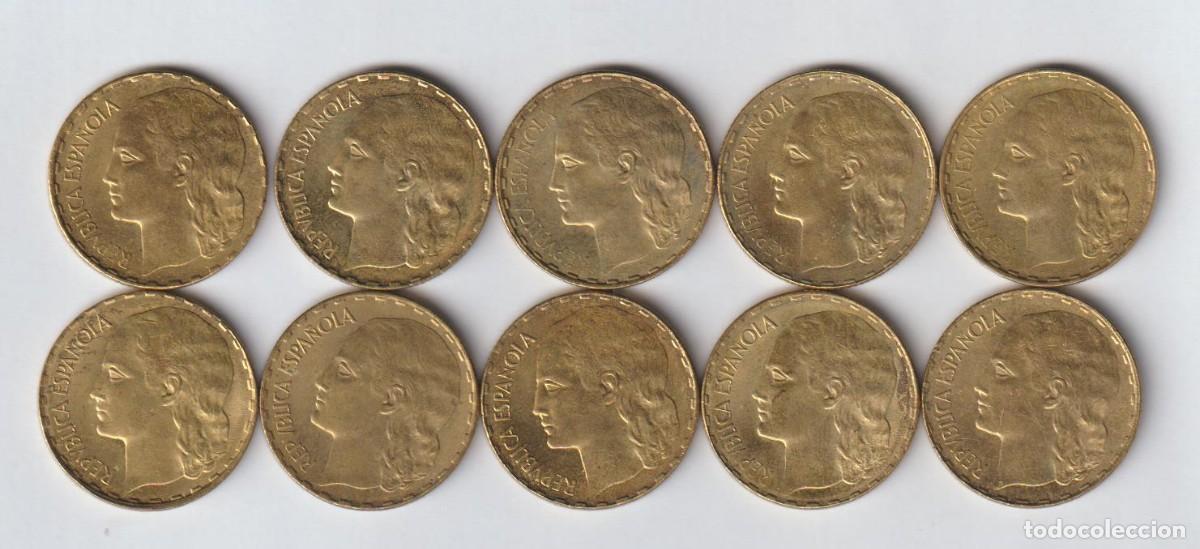 Monedas de Espa&ntilde;a: MONEDAS - LOTE DE 10 MONEDAS DE 1 PESETA 1937 (EBC+/SC-)