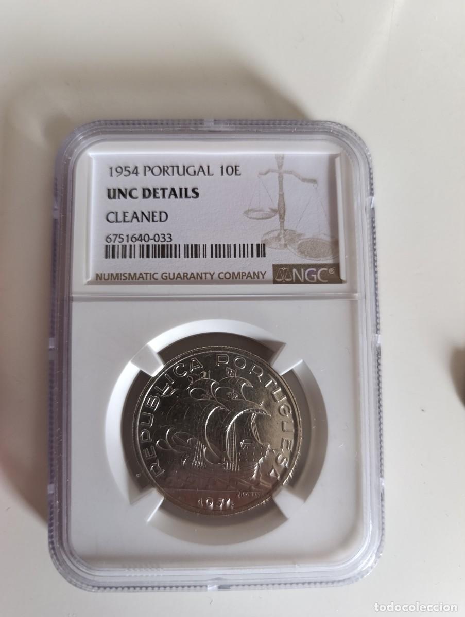 M&uuml;nzen von Spanien: Portugal 10 Escudos 1954 &ndash; Certificada NGC UNC Details &ndash; Env&iacute;o gratuito Pen&iacute;nsula