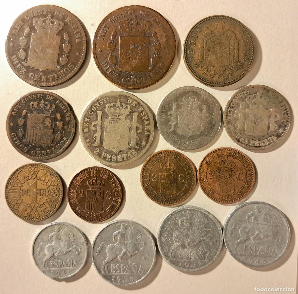 Monedas de Espa&ntilde;a: Lote de monedas antiguas de Espa&ntilde;a