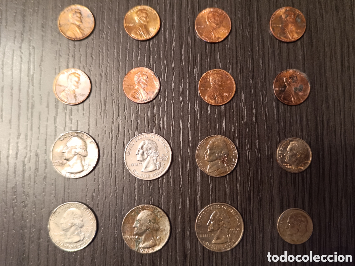 Moedas de Espanha: Lote 16 Monedas Estadounidenses