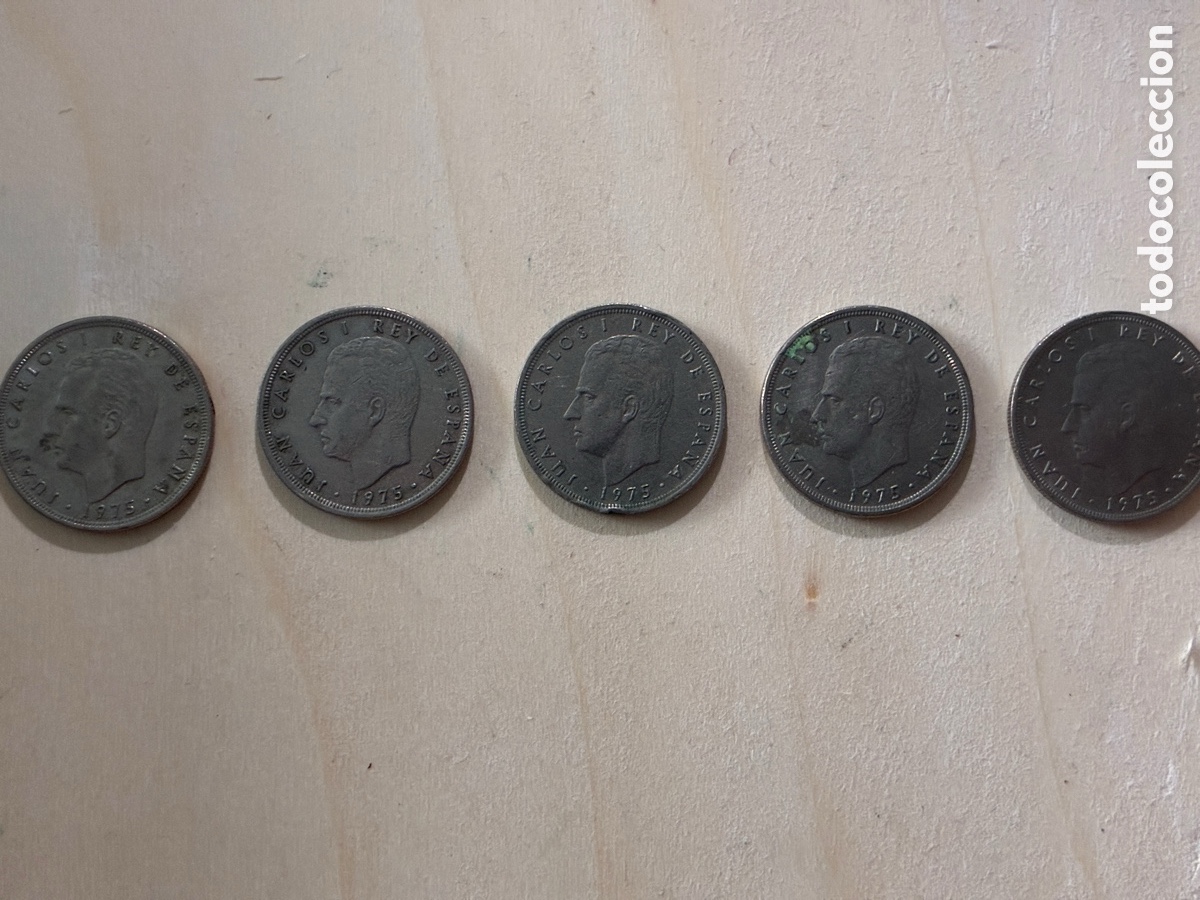 Monedas de Espa&ntilde;a: Monedas de 5 pesetas de 1975 - Foto 2