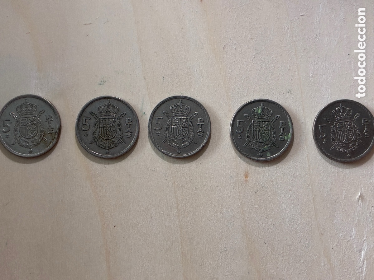Monedas de Espa&ntilde;a: Monedas de 5 pesetas de 1975
